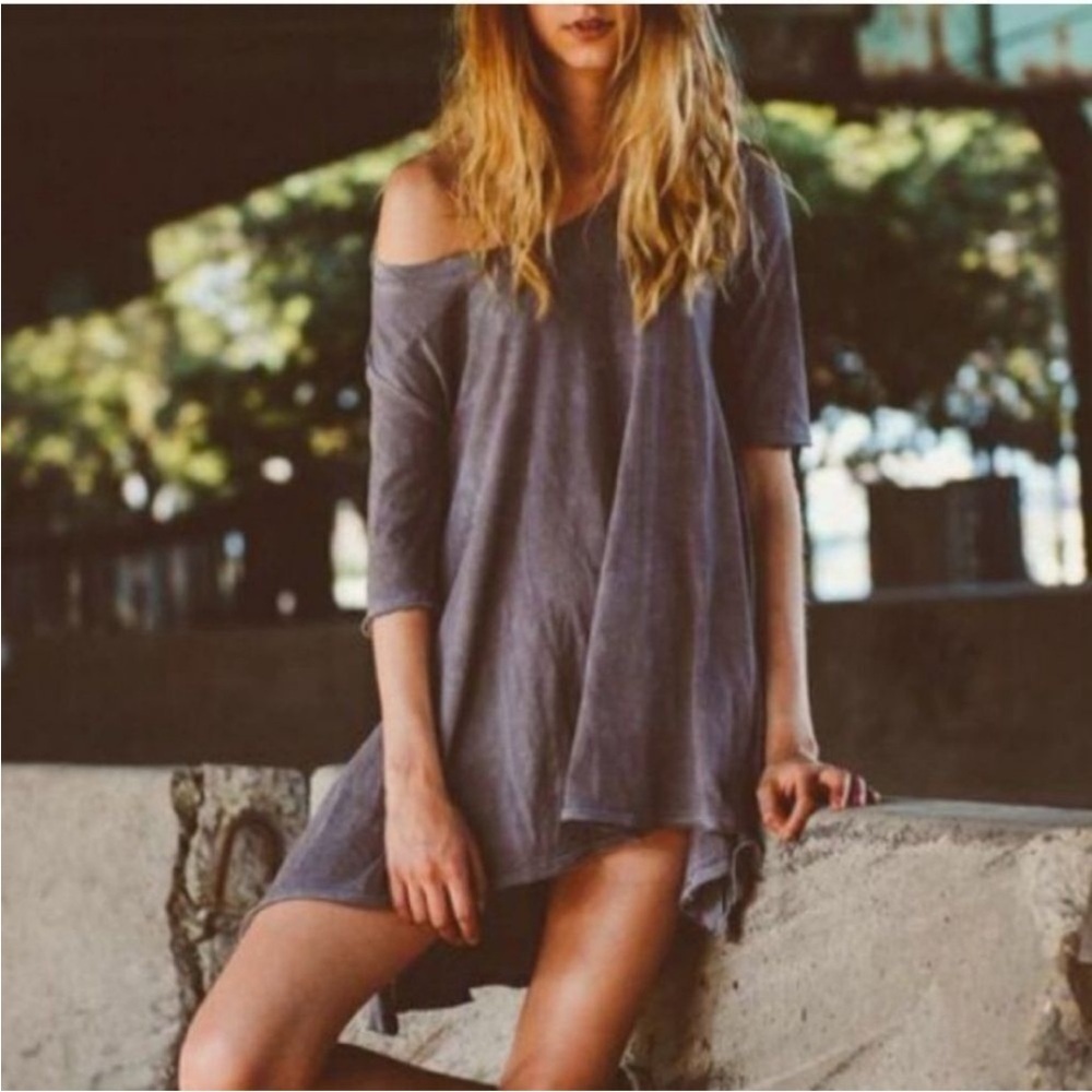 We The Free Melrose Swing Tee Gray Sz SP Boho Grunge Festival Indie 90’s Goth